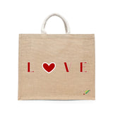 BYFT Love Heart Printed Tote Bag – Romantic Red Heart Reusable Tote | Eco-Friendly Daily Carry Bag (Set of 1)