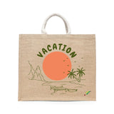 BYFT Tropical Vacation Tote Bag – Scenic Island Getaway Printed Reusable Tote | Eco-Friendly Daily Carry Bag (Set of 1)