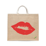 BYFT Red Lip Signature Tote Bag – Iconic Red Kiss Printed Reusable Tote | Eco-Friendly Daily Carry Bag (Set of 1)