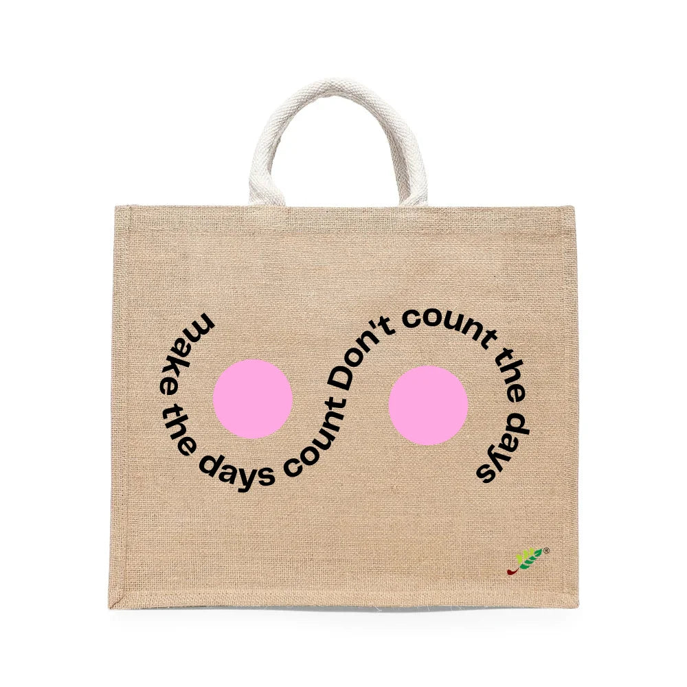 BYFT Inspirational Tote Bag – “Make the Days Count” Printed Reusable Tote | Eco-Friendly Daily Carry Bag (Set of 1)