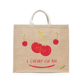 BYFT Whimsical Fruit Tote Bag – “I Cherry-ish You” Artistic Printed Reusable Tote | Eco-Friendly Daily Carry Bag (Set of 1)