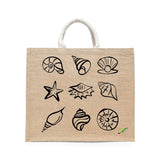 BYFT Coastal Shell Tote Bag – “Ocean Gems” Nautical Reusable Tote | Eco-Friendly Daily Carry Bag (Set of 1)
