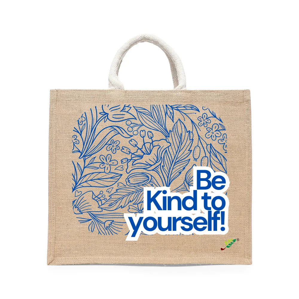 BYFT Motivation Tote Bag "Be Kind to Yourself", Inspirational Printed Tote Reusable Everyday Carry Set of 1