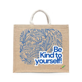 BYFT Motivation Tote Bag "Be Kind to Yourself", Inspirational Printed Tote Reusable Everyday Carry Set of 1