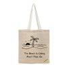BYFT Tropical Beach Tote Bag "The Beach Is Calling" Nautical Printed Reusable Tote | Eco-Friendly Daily Carry Bag (Set of 1)