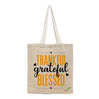 BYFT Inspirational Tote Bag "Thankful Grateful Blessed" Printed Reusable Tote | Eco-Friendly Daily Carry Bag (Set of 1)