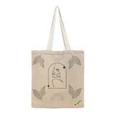 BYFT Artistic Face Tote Bag – “Quiet Muse” Celestial Reusable Tote | Eco-Friendly Daily Carry Bag (Set of 1)