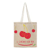BYFT Whimsical Fruit Tote Bag "I Cherry-ish You"� Artistic Printed Reusable Tote | Eco-Friendly Daily Carry Bag (Set of 1)