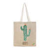 BYFT Aesthetic Desert Tote Bag "Cactus Cheers!"� Bloom Printed Reusable Tote | Eco-Friendly Everyday Carry Bag (Set of 1)