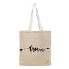 BYFT Inspirational Typography Tote Bag "Dream"� Arrow Printed Reusable Tote | Eco-Friendly Daily Carry Bag (Set of 1)