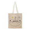 BYFT Nautical Adventure Tote Bag "Ocean Dreams" Sailboat & Dolphin Printed Reusable Tote | Eco-Friendly Daily Carry Bag (Set of 1)