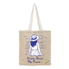 BYFT Nautical Women's Tote Bag "Waves Know My Name" Blue Reusable Tote | Eco-Friendly Daily Carry Bag (Set of 1)