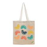 BYFT Vibrant Fruit Tote Bag – Colorful Citrus Slice Printed Reusable Tote | Eco-Friendly Daily Carry Bag (Set of 1)
