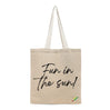 BYFT Summer Vibes Tote Bag "Fun in the Sun!"� Script Printed Reusable Tote | Eco-Friendly Daily Carry Bag (Set of 1)