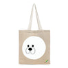 BYFT Minimalist Cute Puppy Tote Bag Mochi Dog Reusable Tote | Eco-Friendly Daily Carry Bag (Set of 1)
