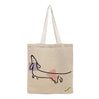 BYFT Dachshund Art Tote Bag "The Stretch Sketch" Minimalist Dog Reusable Tote | Eco-Friendly Daily Carry Bag (Set of 1)