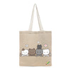 BYFT Adorable Feline Friends Tote Bag Cute Kitty Printed Reusable Tote | Eco-Friendly Daily Carry Bag (Set of 1)