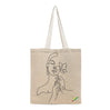 BYFT Minimalist Art Tote Bag "Blossom Muse"� Elegant Line Art Printed Tote | Reusable Everyday Carry (Set of 1)