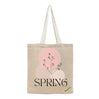 BYFT Spring Floral Tote Bag Elegant Botanical "Spring" Printed Reusable Tote | Eco-Friendly Daily Carry Bag (Set of 1)