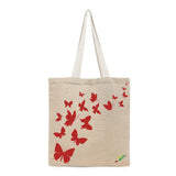 BYFT Artistic Butterfly Tote Bag – Elegant Butterfly Print Reusable Tote | Everyday Carry Bag (Set of 1)