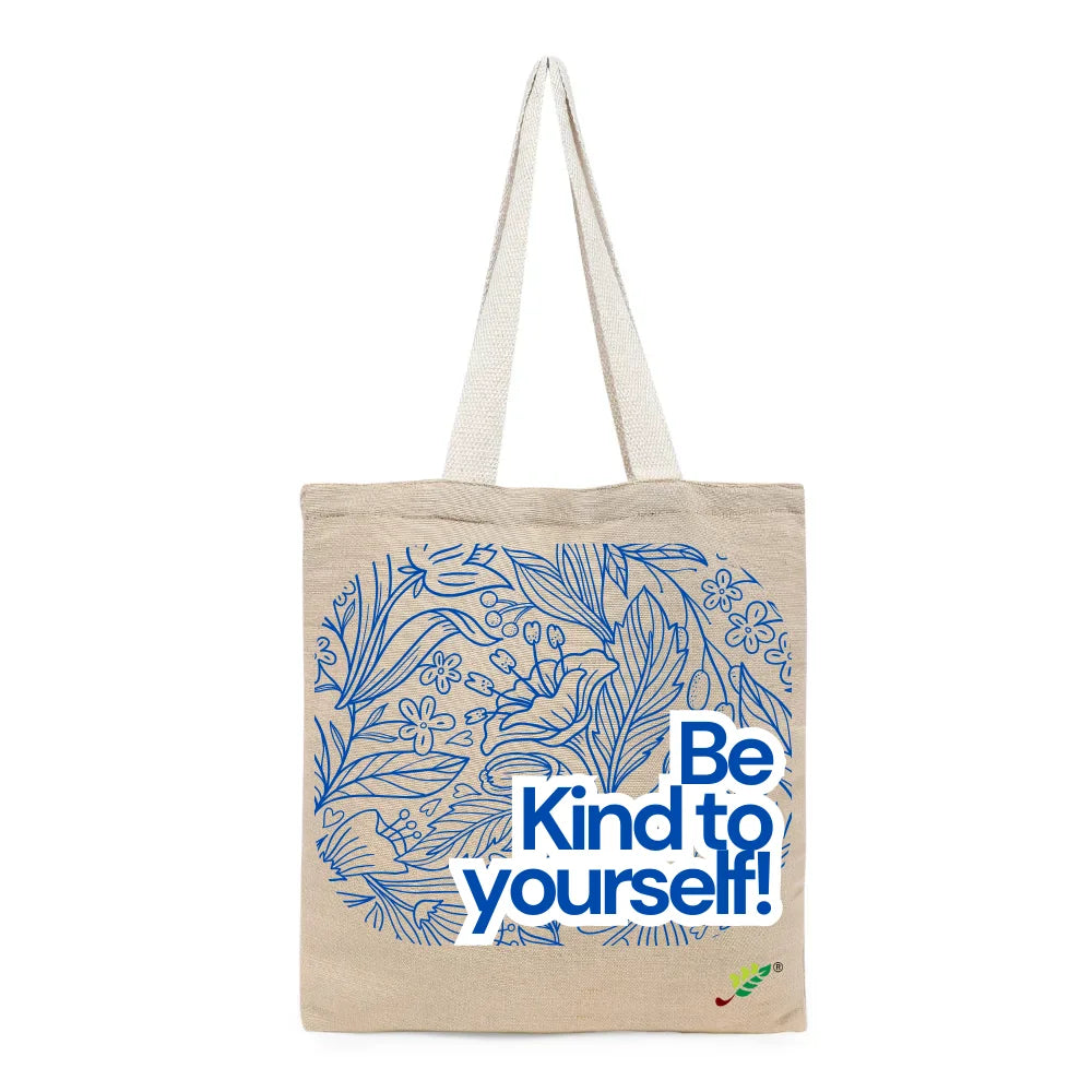 BYFT Motivation Tote Bag "Be Kind to Yourself", Inspirational Printed Tote Reusable Everyday Carry Set of 1