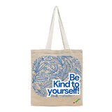 BYFT Motivation Tote Bag "Be Kind to Yourself", Inspirational Printed Tote Reusable Everyday Carry Set of 1