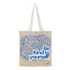 BYFT Motivation Tote Bag "Be Kind to Yourself", Inspirational Printed Tote Reusable Everyday Carry Set of 1