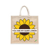BYFT "You Are My Sunflower" Tote Bag Bright Floral Graphic Reusable Tote | Eco-Friendly Daily Carry Bag (Set of 1)