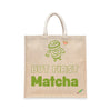 BYFT Cute Typography Tote Bag "But First Matcha"� Playful Printed Tote | Reusable Daily Carry (Set of 1)