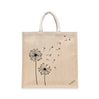 BYFT Aesthetic Nature Line Art Tote Bag Dandelion Printed Reusable Tote | Eco-Friendly Daily Carry Bag (Set of 1)