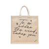 BYFT Inspirational Quote Tote Bag "To Go Where the Wind Takes You" Reusable Tote | Eco-Friendly Daily Carry Bag (Set of 1)