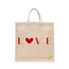 BYFT Love Heart Printed Tote Bag Romantic Red Heart Reusable Tote | Eco-Friendly Daily Carry Bag (Set of 1)
