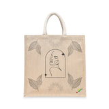 BYFT Artistic Face Tote Bag – “Quiet Muse” Celestial Reusable Tote | Eco-Friendly Daily Carry Bag (Set of 1)