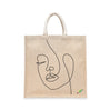 BYFT Minimalist Face Art Tote Bag "Line of Being"� One-Line Printed Reusable Tote | Eco-Friendly Daily Carry Bag (Set of 1)