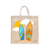 BYFT Tropical Surfboards Tote Bag Retro Beach Vibes Printed Reusable Tote | Eco-Friendly Daily Carry Bag (Set of 1)