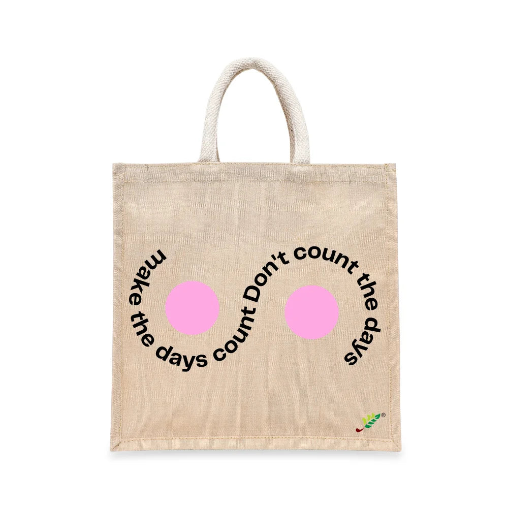 BYFT Inspirational Tote Bag – “Make the Days Count” Printed Reusable Tote | Eco-Friendly Daily Carry Bag (Set of 1)