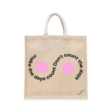 BYFT Inspirational Tote Bag – “Make the Days Count” Printed Reusable Tote | Eco-Friendly Daily Carry Bag (Set of 1)