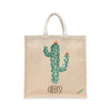 BYFT Aesthetic Desert Tote Bag "Cactus Cheers!"� Bloom Printed Reusable Tote | Eco-Friendly Everyday Carry Bag (Set of 1)