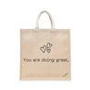 BYFT Inspirational Tote Bag "You Are Doing Great" Heart Printed Reusable Tote | Eco-Friendly Daily Carry Bag (Set of 1)