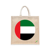 BYFT UAE Flag Printed Tote Bag – United Arab Emirates National Pride Reusable Tote | Eco-Friendly Daily Carry Bag (Set of 1)