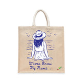 BYFT Nautical Women's Tote Bag – “Waves Know My Name” Blue Reusable Tote | Eco-Friendly Daily Carry Bag (Set of 1)
