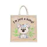 BYFT Sweet Baby Koala Tote Bag – “I’m just a baby!” Floral Koala Printed Reusable Tote | Eco-Friendly Daily Carry Bag (Set of 1)