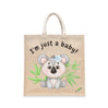 BYFT Sweet Baby Koala Tote Bag "I"'m just a baby!"� Floral Koala Printed Reusable Tote | Eco-Friendly Daily Carry Bag (Set of 1)