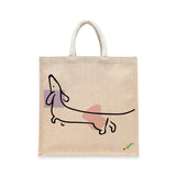 BYFT Dachshund Art Tote Bag – “The Stretch Sketch” Minimalist Dog Reusable Tote | Eco-Friendly Daily Carry Bag (Set of 1)