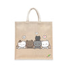 BYFT Adorable Feline Friends Tote Bag Cute Kitty Printed Reusable Tote | Eco-Friendly Daily Carry Bag (Set of 1)