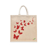 BYFT Artistic Butterfly Tote Bag – Elegant Butterfly Print Reusable Tote | Everyday Carry Bag (Set of 1)