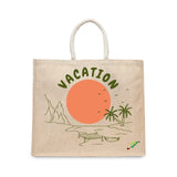 BYFT Tropical Vacation Tote Bag – Scenic Island Getaway Printed Reusable Tote | Eco-Friendly Daily Carry Bag (Set of 1)