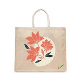 BYFT Elegant Floral Tote Bag – Coral Bloom Printed Reusable Tote | Eco-Friendly Daily Carry Bag (Set of 1)