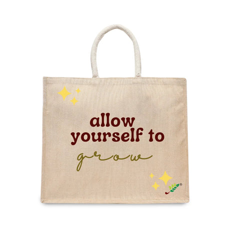 BYFT029885BYFTToteBag-AllowyourselftogrowLaminatedJucoBagWithGussetSetof01-JCTBTS145176