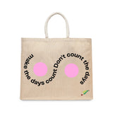 BYFT Inspirational Tote Bag – “Make the Days Count” Printed Reusable Tote | Eco-Friendly Daily Carry Bag (Set of 1)